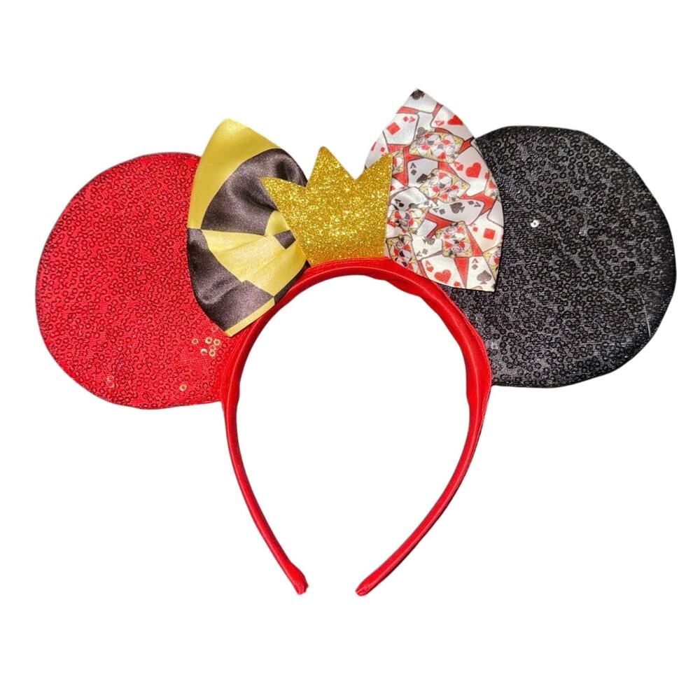 NWOT Disney Villains Queen of Hearts Minnie Mouse Lightweight Ears Headband